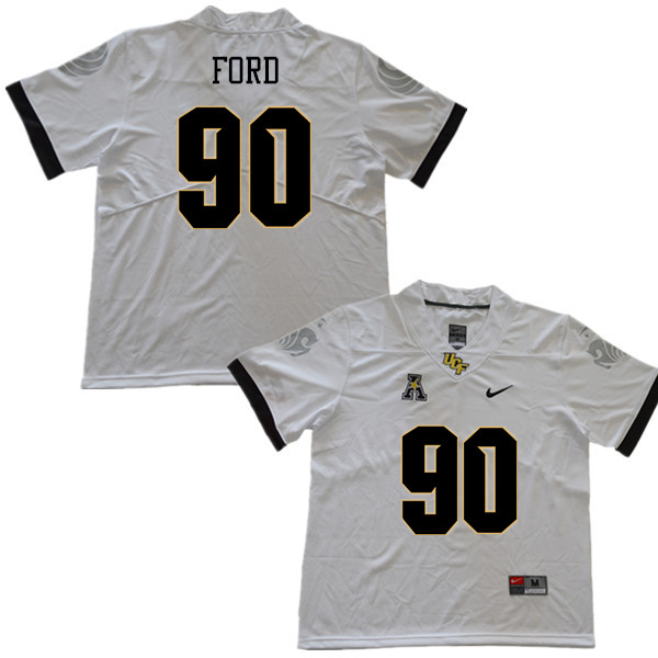 Men #90 Durand Ford UCF Knights College Football Jerseys Sale-White - Click Image to Close